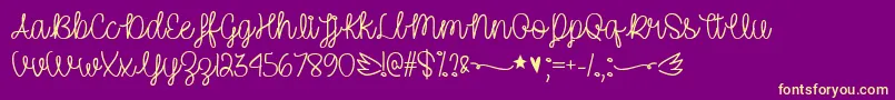 UnicornSparklesTtf Font – Yellow Fonts on Purple Background