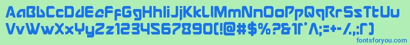 Usangelcond Font – Blue Fonts on Green Background