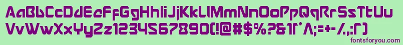 Usangelcond Font – Purple Fonts on Green Background