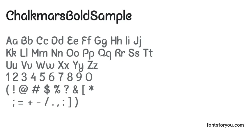 Шрифт ChalkmarsBoldSample (89503) – алфавит, цифры, специальные символы
