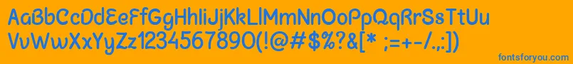 Шрифт ChalkmarsBoldSample – синие шрифты на оранжевом фоне