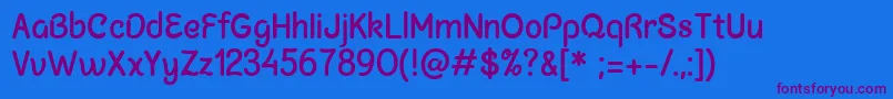 ChalkmarsBoldSample Font – Purple Fonts on Blue Background