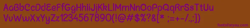 ChalkmarsBoldSample Font – Purple Fonts on Brown Background