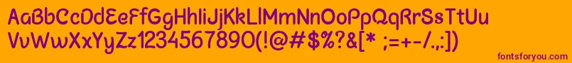 ChalkmarsBoldSample Font – Purple Fonts on Orange Background
