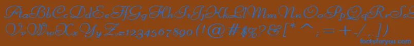 LiberateWideBold Font – Blue Fonts on Brown Background