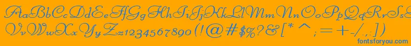 LiberateWideBold Font – Blue Fonts on Orange Background