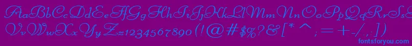 LiberateWideBold Font – Blue Fonts on Purple Background