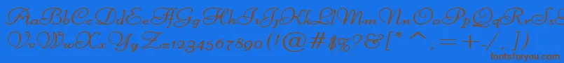 LiberateWideBold Font – Brown Fonts on Blue Background