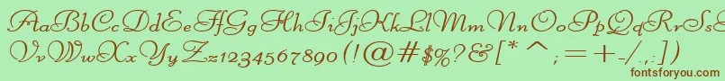 LiberateWideBold Font – Brown Fonts on Green Background