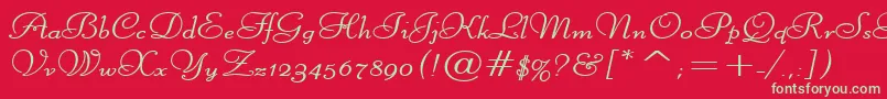 LiberateWideBold Font – Green Fonts on Red Background