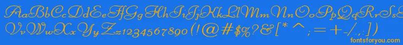 LiberateWideBold Font – Orange Fonts on Blue Background