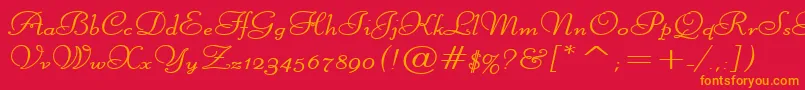 LiberateWideBold Font – Orange Fonts on Red Background