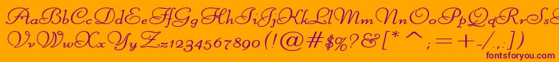 LiberateWideBold Font – Purple Fonts on Orange Background