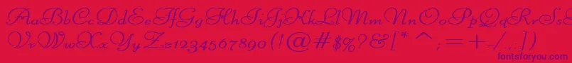 LiberateWideBold Font – Purple Fonts on Red Background