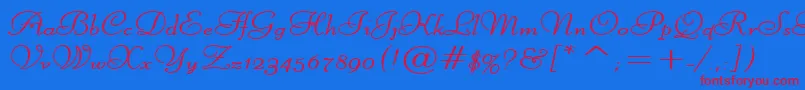 LiberateWideBold Font – Red Fonts on Blue Background