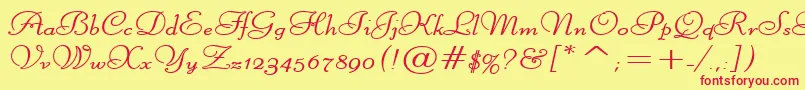 LiberateWideBold Font – Red Fonts on Yellow Background