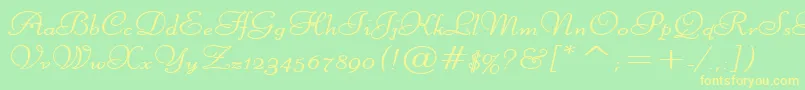 LiberateWideBold Font – Yellow Fonts on Green Background