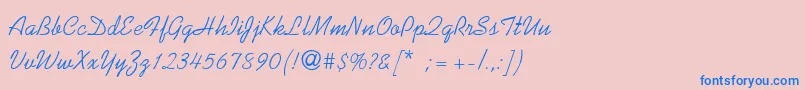 SunnysidThin Font – Blue Fonts on Pink Background