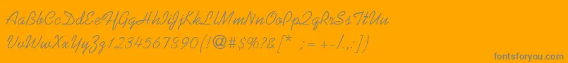 フォントSunnysidThin – オレンジの背景に灰色の文字