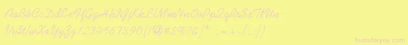 SunnysidThin Font – Pink Fonts on Yellow Background