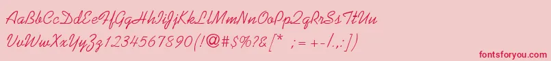 SunnysidThin-Schriftart – Rote Schriften auf rosa Hintergrund