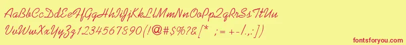 SunnysidThin Font – Red Fonts on Yellow Background