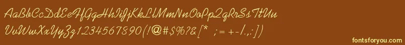 SunnysidThin Font – Yellow Fonts on Brown Background