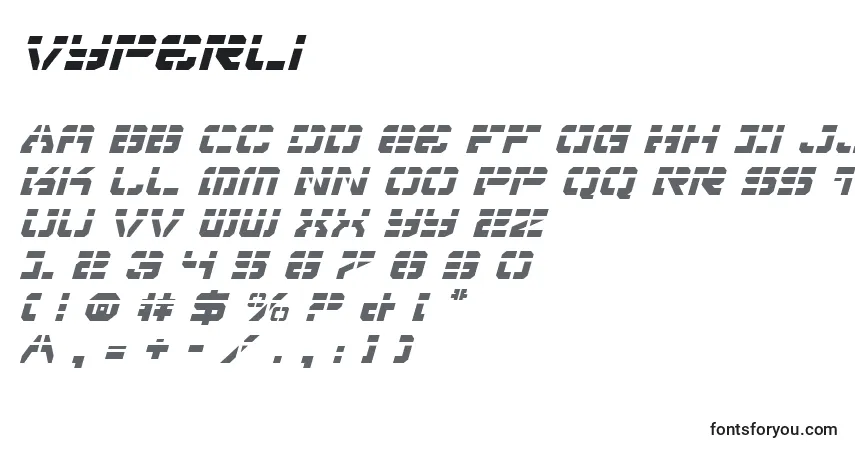 Schriftart Vyperli – Alphabet, Zahlen, spezielle Symbole