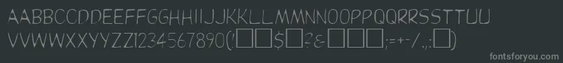 Dupuylight-fontti – harmaat kirjasimet mustalla taustalla