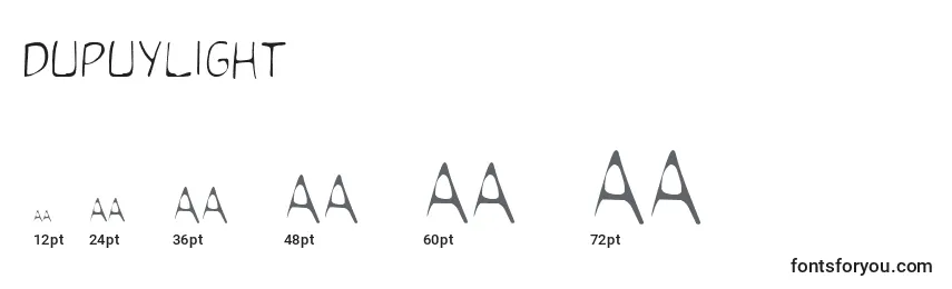 Dupuylight Font Sizes