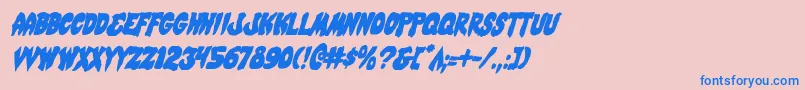 MysticSinglerConditalic Font – Blue Fonts on Pink Background