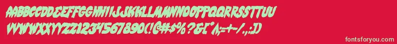 MysticSinglerConditalic Font – Green Fonts on Red Background