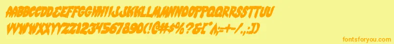 MysticSinglerConditalic Font – Orange Fonts on Yellow Background