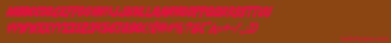 MysticSinglerConditalic Font – Red Fonts on Brown Background