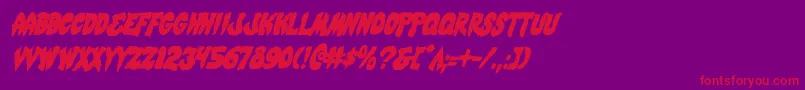MysticSinglerConditalic Font – Red Fonts on Purple Background
