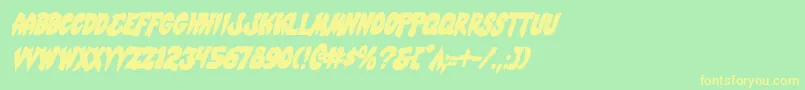 MysticSinglerConditalic Font – Yellow Fonts on Green Background