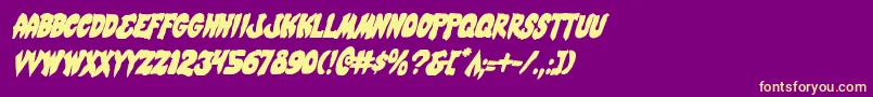 MysticSinglerConditalic Font – Yellow Fonts on Purple Background