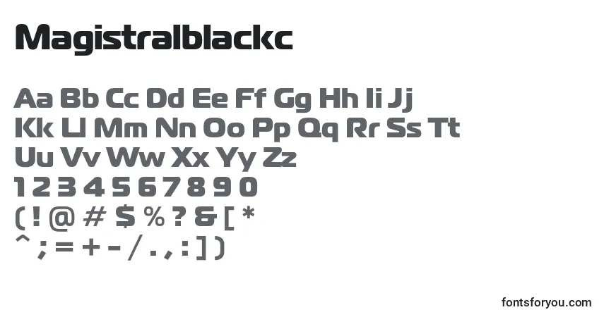 Schriftart Magistralblackc – Alphabet, Zahlen, spezielle Symbole