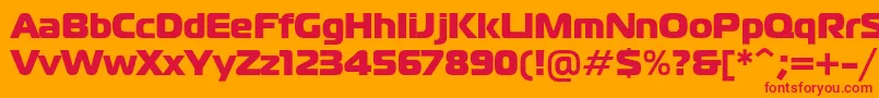 フォントMagistralblackc – オレンジの背景に赤い文字