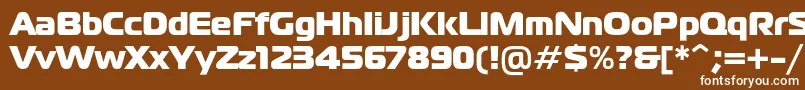 フォントMagistralblackc – 茶色の背景に白い文字