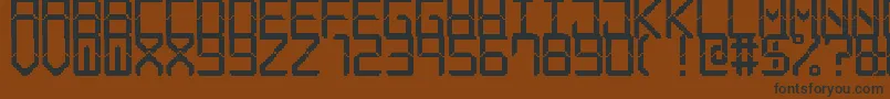 Шрифт ModernLcd7 – чёрные шрифты на коричневом фоне