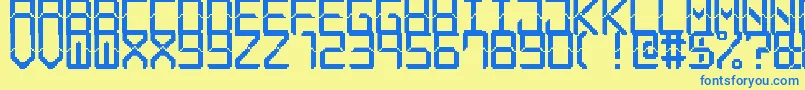 Шрифт ModernLcd7 – синие шрифты на жёлтом фоне