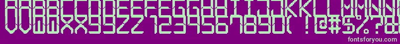 Czcionka ModernLcd7 – zielone czcionki na fioletowym tle