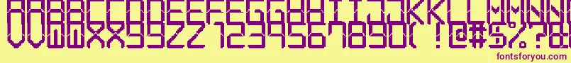 Шрифт ModernLcd7 – фиолетовые шрифты на жёлтом фоне