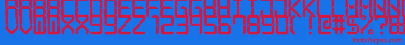 ModernLcd7 Font – Red Fonts on Blue Background