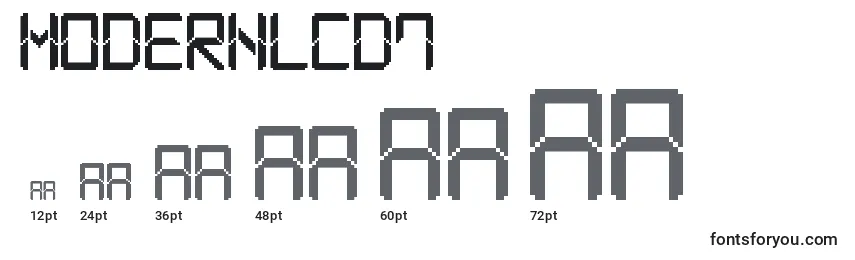 Размеры шрифта ModernLcd7