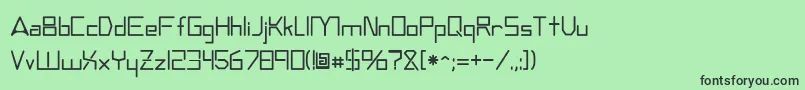 フォントAndromedatv – 緑の背景に黒い文字