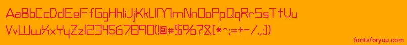 Fonte Andromedatv – fontes vermelhas em um fundo laranja