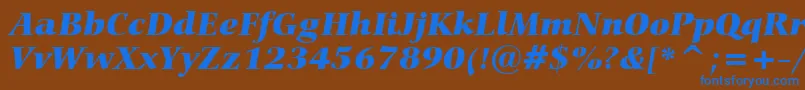 CarminaBlackItalicBt Font – Blue Fonts on Brown Background