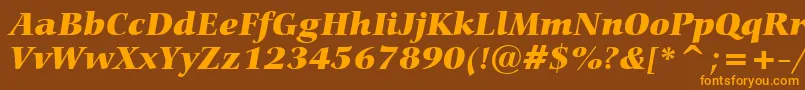 CarminaBlackItalicBt Font – Orange Fonts on Brown Background